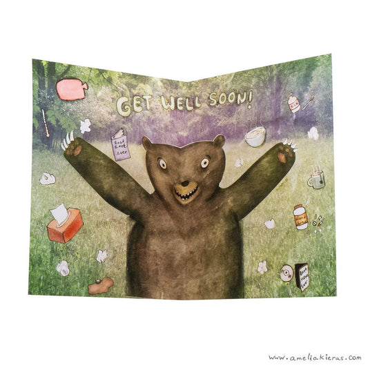 Get Well Soon Bear Hug 3D Pop Up Card